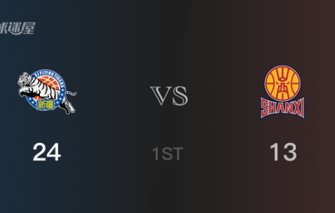 首节比分，新疆24-13领先山西，曲笑宇7分