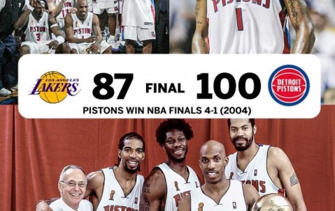 21年前的今天：平民活塞4-1绅士横扫”豪华F4“湖人 夺队史第三冠